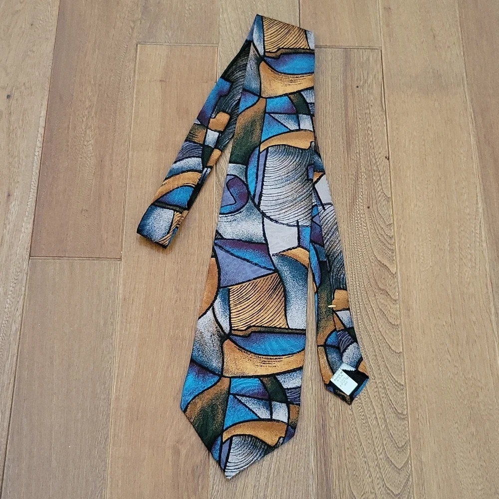 Vintage Oscar de la Renta 100%‎ silk Abstract Tie 55.5